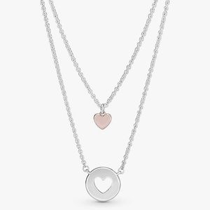 PANDORA Layered Heart PANDORA Rose Gold Necklace